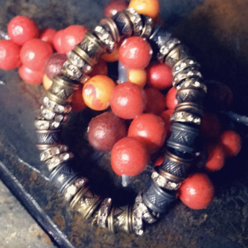 Custom Gold, Metal, and Rhinestone Bracelet